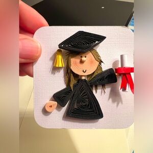 10 GRADUATION INSERTS. Can be for an invitation card or thank you note. Handmade
